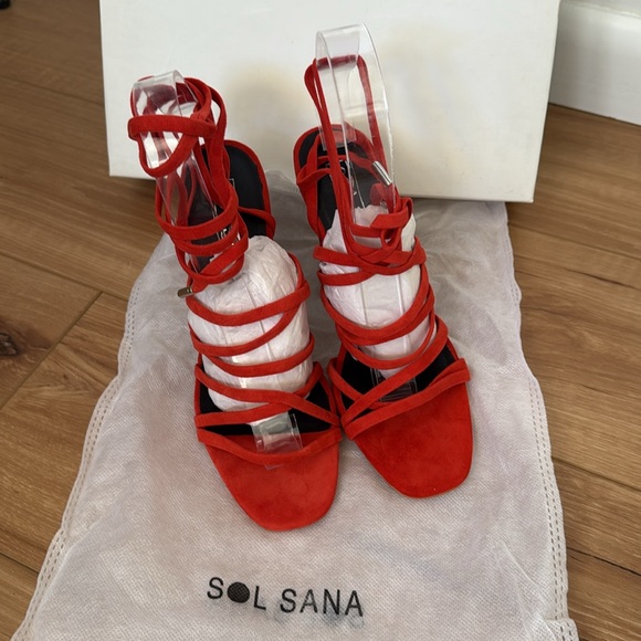 Sol Sana Layla Heel in Flame Suede - Picture 4 of 8